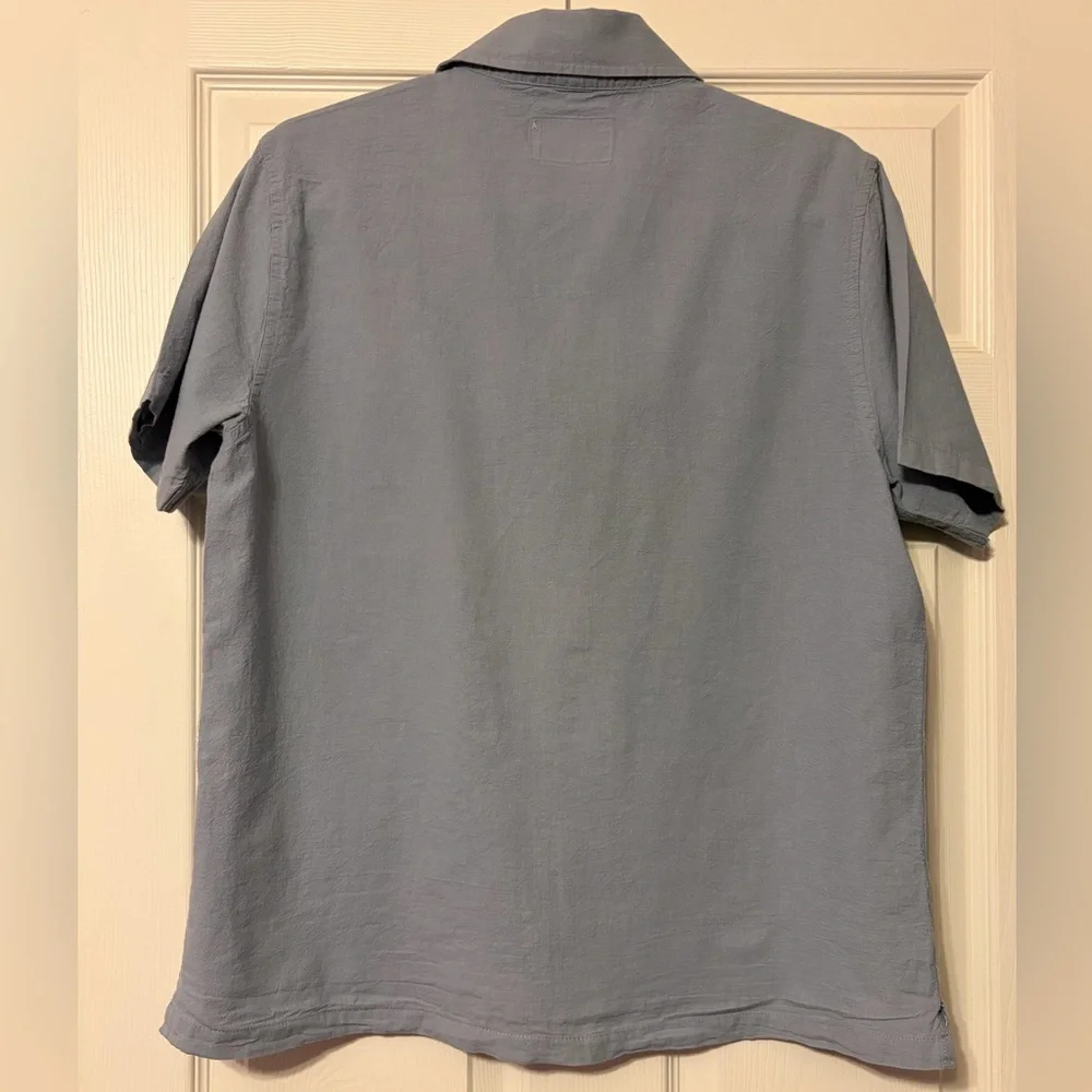 Folk Kota Men's Linen Blend Camp Shirt Embroidered - Picture 2 of 5